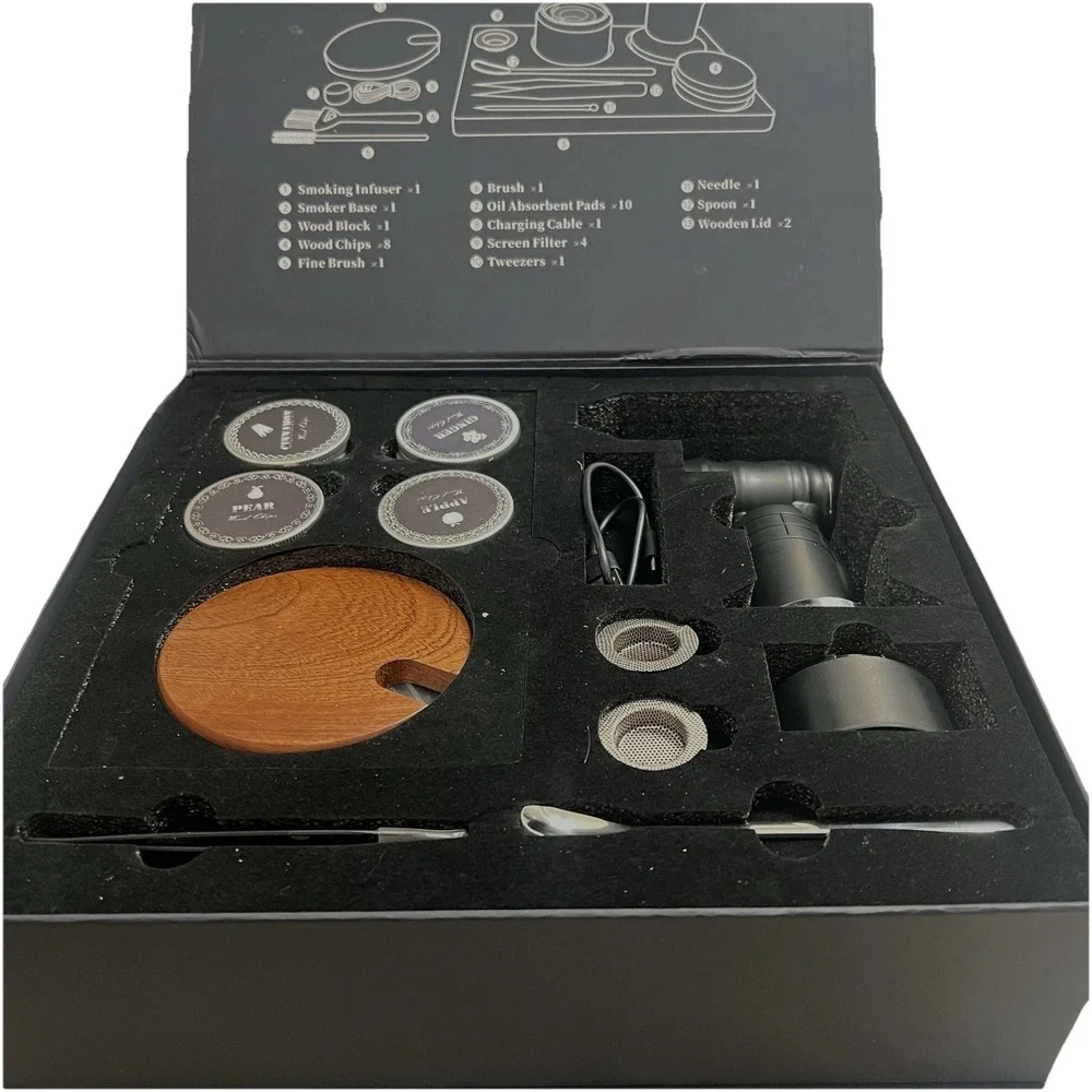 CIKSMO Electric Cocktail Smoker Kit Complete All Canasters Full. For all alcohol